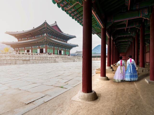 Coreiadosul seoul palacio gyeongbokgung hanbok